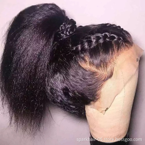 Cheap Wholesale Human Hair Wigs Lace Front Closure Yaki Full Virgin Brazilian Cuticle Aligned Lace Closure Human Hair Wigs